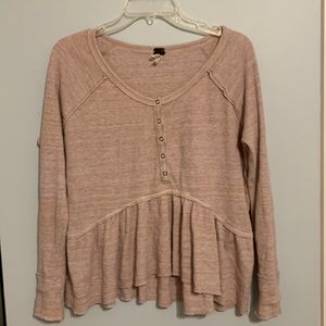 Free People Waffle Knit Top